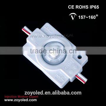 High lumen large viewing angle 2835 injection led module with lens 12V