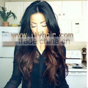 High Quality Factory Wholesale Price 20"#1B#4 Loose Wave, Colored Two Tone, Soft & Tangle Free, Brazilian hair Lace Front Wig