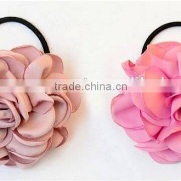 fancy elegant gold rose flower elastic hair ties hair accessories for women