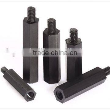 Black hexagonal nylon column, single head isolation column, plastic support, nylon plastic sticks, M3 M4