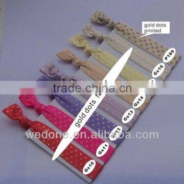 Polka Dot Gold Foiled Elastic Hairband Wholesale Elastic Hair Ties