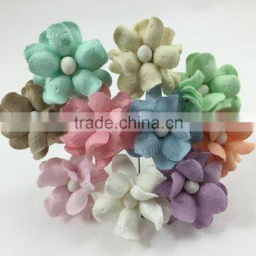 Pastel Small Handmade Mulberry Paper Flower, Wedding Party, Scrap-booking Crafts Pastel photo-2
