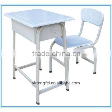 Hot selling school desk and chair, blue Desk And Chair Set, school desk dimension