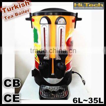 Two tap turkish stainless steel tea urn tea maker tea boiler water boiler 6-35 Liters 1600W~25000W