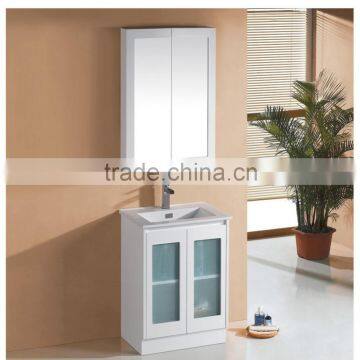 White lacquer modern white freestanding bathroom furniture cabinets