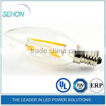 AC110V 230V Dimmable led candle light 4w E14/E12 with filament led