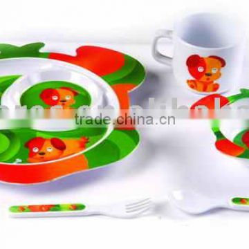 5pcs Children melamine plastic dinner kitchen ware