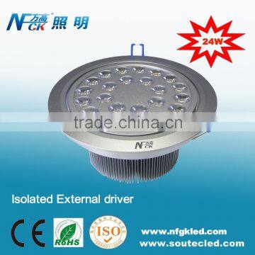 Super bright high lumen Flush mounted 24W LED Ceiling Down Light