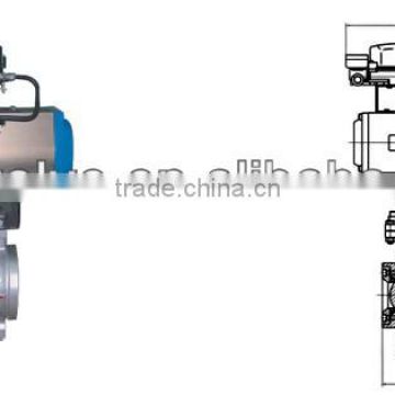 Pneumatic V type wafer ball valve