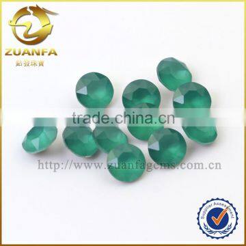 Zuanfa Gems 5mm green round brilliant cut glass stones ,bulk cut gemstones wholesale gemstone