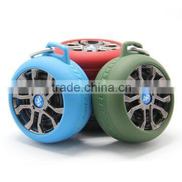 Special tyre shape design bluetooth speaker, promotion gift tire shape mini speaker, low price wireless speaker