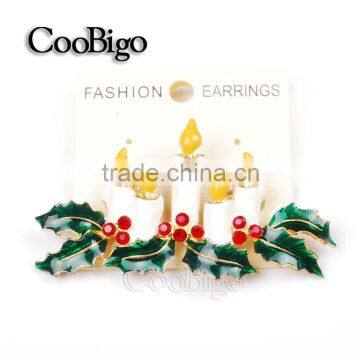 Fashion Jewelry Charming Candle Leaves Shape Red Rhinestone Pin Brooch Promotion Wedding Party Gift Apparel Accessories photo-3