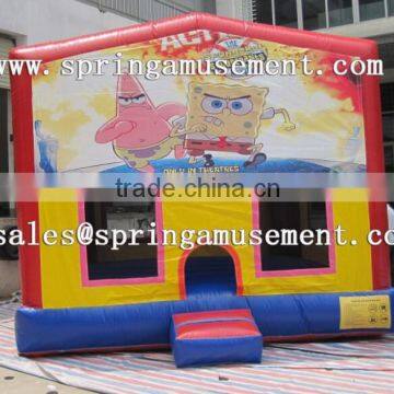 nice inflatable bouncy castle with SpongeBob, Inflatable bouncer with hook and loop fastener SP-PP010