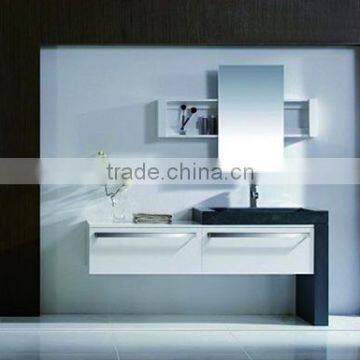 modern solid wood bathroom vanity with mirror cabinet