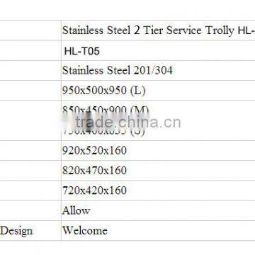 Easy Movable Heavy Duty Commercial Stainless Steel Kitchen Dinner Cart Trolley in Hotel Restaurent photo-2