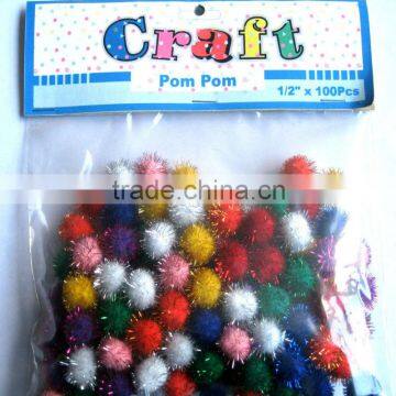 Christmas Party Decoration 20mm x 50pcs Tinsel Glitter Pompoms