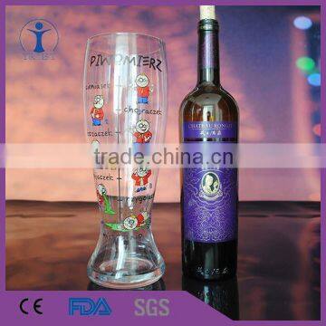 Trust wholesale custom Glassware Funny 29.5cm tall clear beer glass Hand made