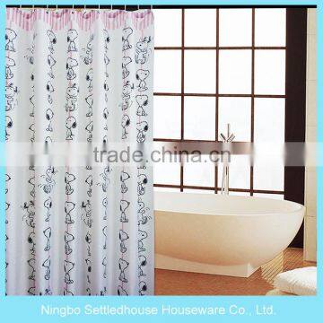 New designs fashion puppy peva shower curtain for the bathroom