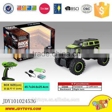 Hot sale 1:14 remote control 4 wheel drive vehicle rechargeable 5 channel rock crawler toy