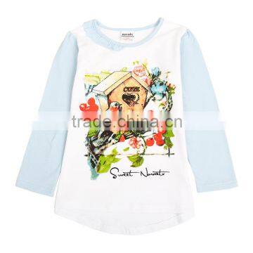 (F6849) 18m-6y nova printed floral t shirts cheaper clothes wholesale