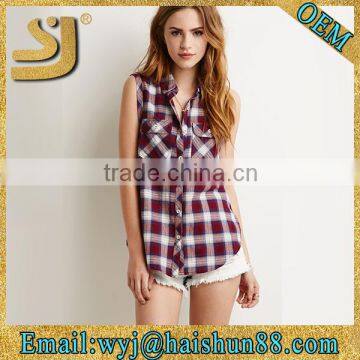 Wholesale casual flannel ladies designer shirt