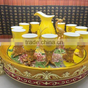 High quality yellow fine bone china porcelain wine cups,tea cups