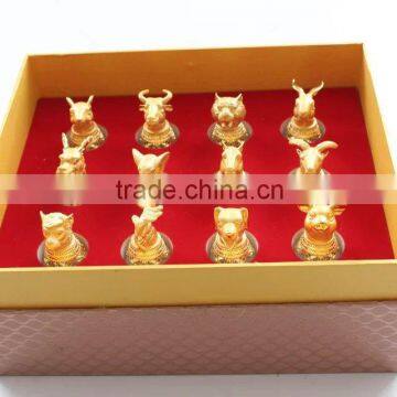 Wholesale high quality mini jade drinking glass, 12 Chinese zodiac cups sets