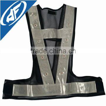 LED Black vest net reflective visible vest