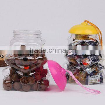 oem PET DOG Desgin Clear Candy Cartoon Plastic Jar,cartoon plastic food jar for sell