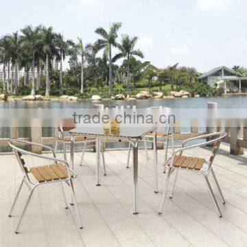 Garden chair and table set with aluminum frame