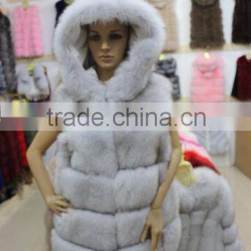 Hot Sale Sleeveless Real Women Fur Vest / Short Style Natural Fox Vest