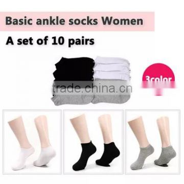 [Sihyun]Women Basic ankle cotton sock 10pair/ low cut