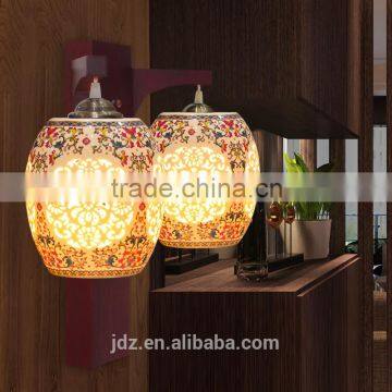Loft Style Les Double Wall Lamp Industrial Antique Wall Light Lamp Ceramic Wood Vintage Wall Light photo-3