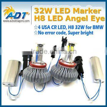 Newest 32W E92 H8 LED Angel Eyes, headlight bulbs Xenon White 7000k