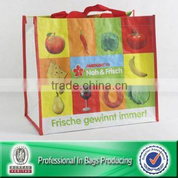 Supermarket bag 100% recycled pp woven vegetable pack bag