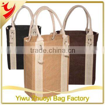 Cheap Budget Custom Printed Jute Tote Bags With Rope Handle