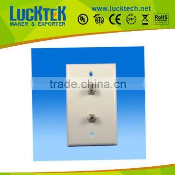 TV smooth wall plate with dual TV port faceplate