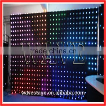 HOT WLK-1P18 Black fireproof Velvet cloth RGB 3 in 1 leds vision background led video wall nightclub