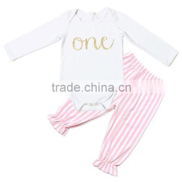 Wholesale Baby Girl Summer Clothes Children Boutique Cotton Clothing Sets Casual Ruffle Baby Girl Short Clothing Set