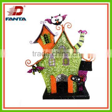 Charming decorative metal Halloween house with tea light holder