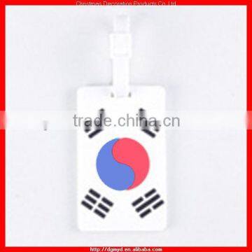 South Korea souvenir soft PVC luggage tag 2014 (MYD-LT6666)