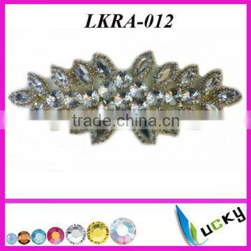 Hot Selling New Design LKRA-012 crystal strass Rhinestone appliques for wedding dress