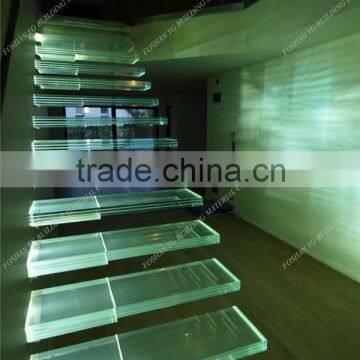 LED Light Glass stairs