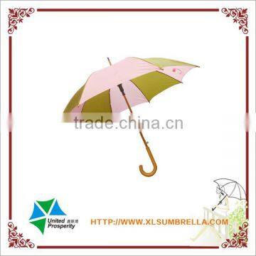 23"wooden handle and shaft straight umbrella