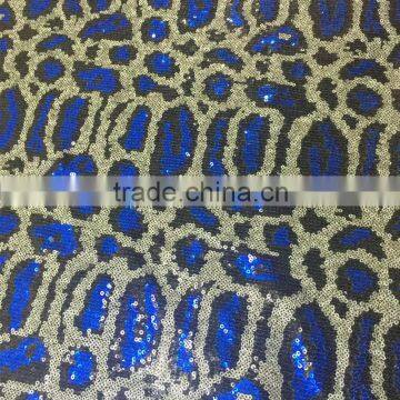 Snake Embroidered 3mm Sequin Fabric Leopard photo-5