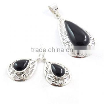 Black ONYX jewelry 925 sterling silver jewelry wholesale jaali cut jewelry silver jewelry with black stone Ebay jewelry