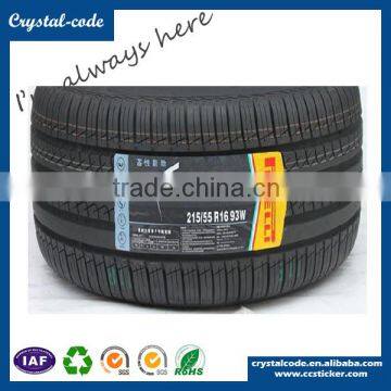 Hot stamping permanent heat resistance tyre label