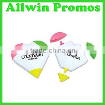 Heart Shaped 3 In 1 Highlighter Pen