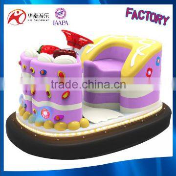 Kids outdoor playground equipment Coin operated electric Cake Bumper Cars