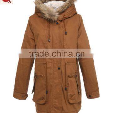 2016 new fashion female warm winter pure color leisure long cotton padded jacket